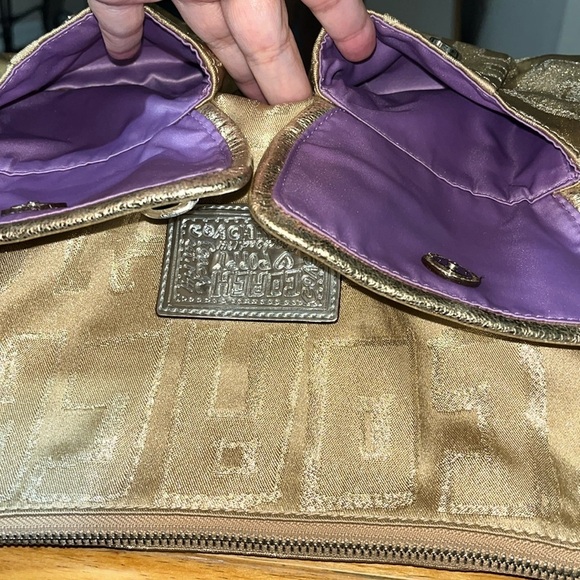 COACH POPPY STORYPATCH POP SWING BAG/ SHOULDER BAG GOLD #15304 - Picture 4 of 16